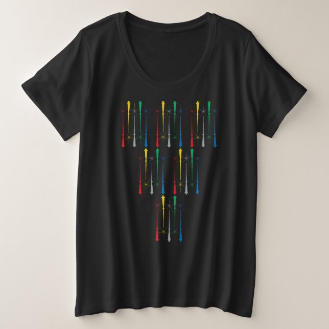 Magic Wands Plus Size Women's T-Shirt (Design Front)