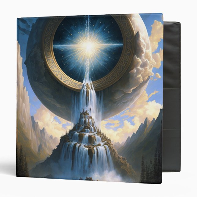 Magic Waterfall Surreal Fantasy Art 3 Ring Binder (Front/Inside)