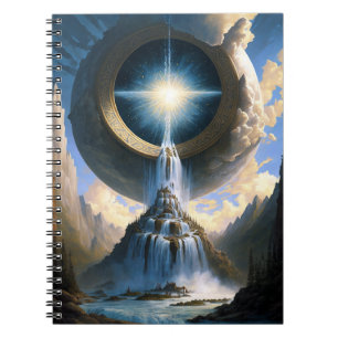 Magic Waterfall Surreal Fantasy Art Notebook