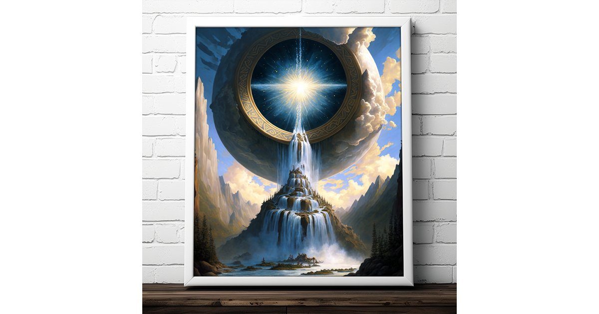 Magic Waterfall Surreal Fantasy Art Poster | Zazzle