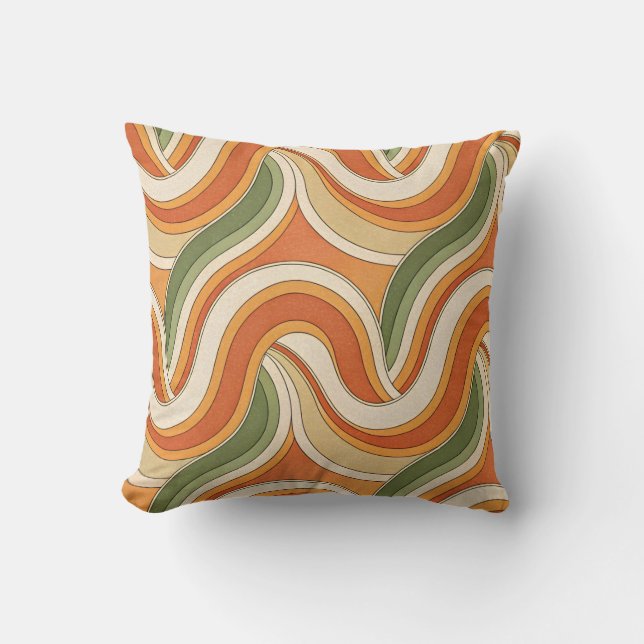 Magic Waves Pattern Throw Pillow (Front)