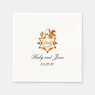 Magic Western Dark Brown Wedding Napkins