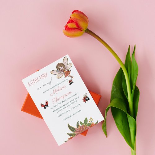 Magic Whimsical Woodland Forest Fairy  Ladybugs Invitation
