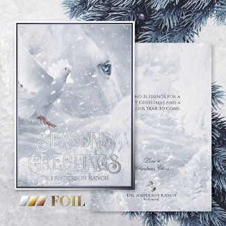 Magic White Christmas, Horse & Dove in Snowfall -