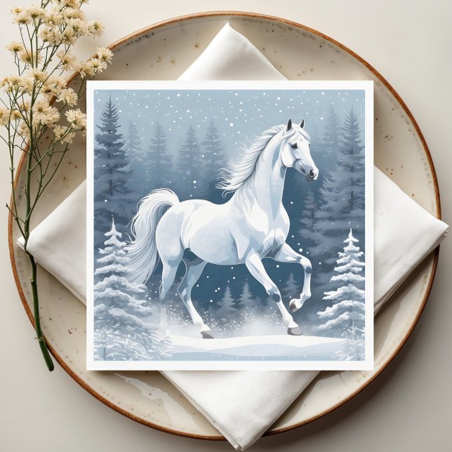 Magic White Winter Horse Napkins (Creator Uploaded)