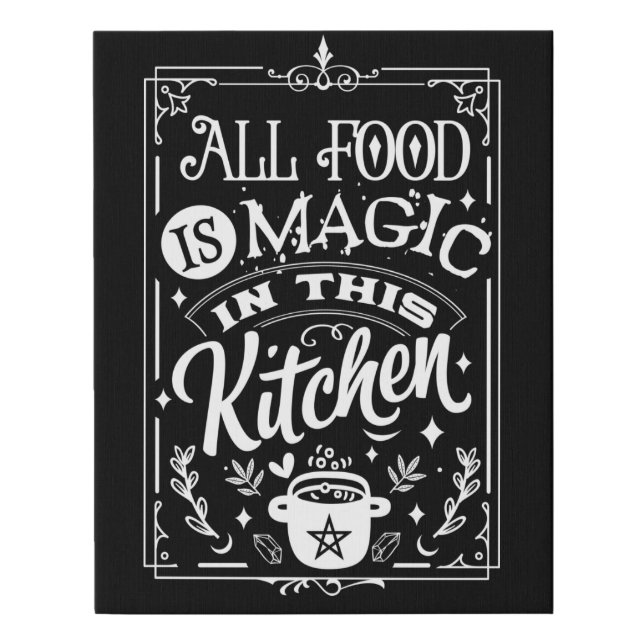 Magic witch kitchen  faux canvas print (Front)