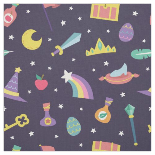 MAGIC WIZARD FAIRY TALE ELEMENTS NURSERY BLUE FABRIC