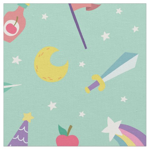 MAGIC WIZARD FAIRY TALE ELEMENTS NURSERY MINT FABRIC