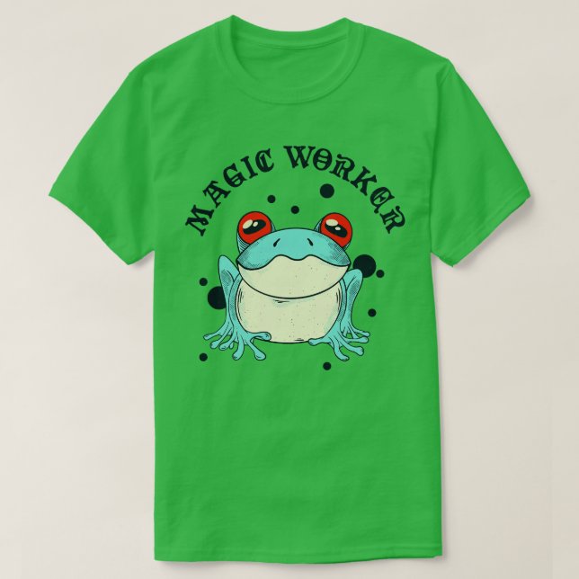 Magic Worker Frog Psychedelic Animal T-Shirt (Design Front)