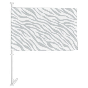 Magic Zebra Stripes Click to Customize Grey Color Car Flag