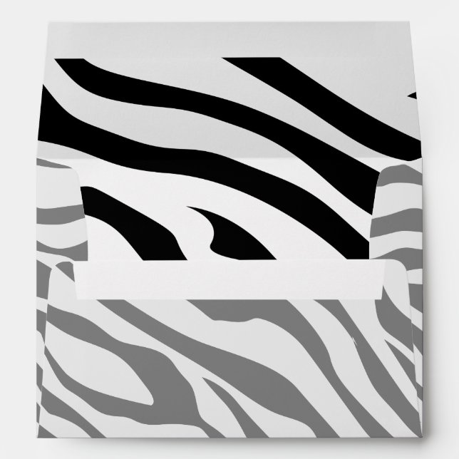 Magic Zebra Stripes Click to Customize Grey Color Envelope (Back (Bottom))