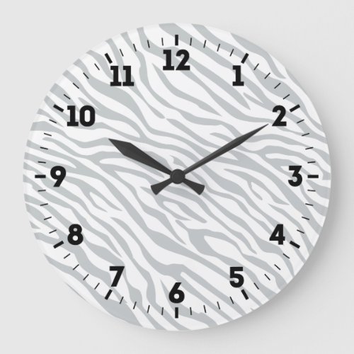 Magic Zebra Stripes Click to Customize Grey Color Large Clock