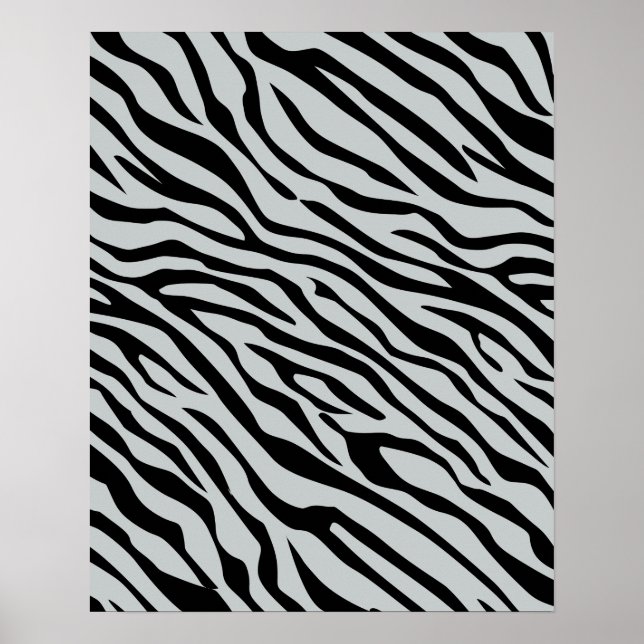 Magic Zebra Stripes Click to Customize Grey Color Poster (Front)
