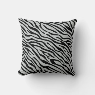Magic Zebra Stripes Click to Customize Grey Color Throw Pillow