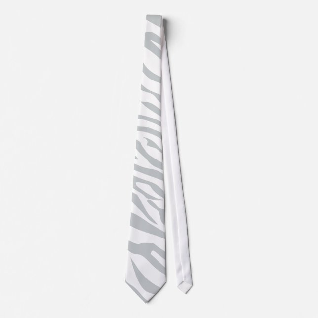 Magic Zebra Stripes Click to Customize Grey Color Tie (Front)