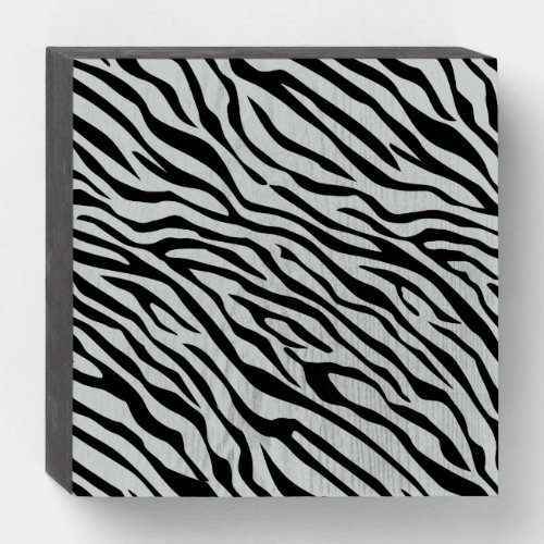 Magic Zebra Stripes Click to Customize Grey Color Wooden Box Sign