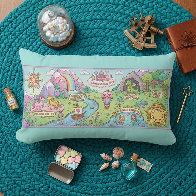 Magical Adventures Map Kids Nursery Pillow (Creator Uploaded)