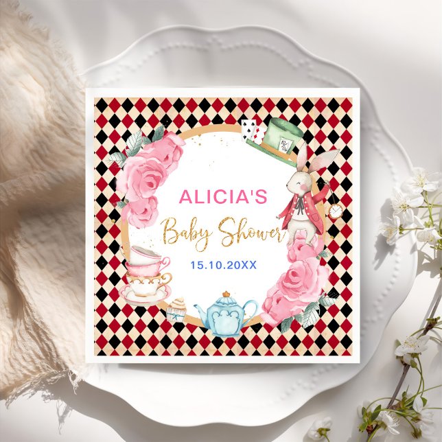 Magical Alice in Wonderland Baby Shower Tea Party Napkins (Creator Uploaded)