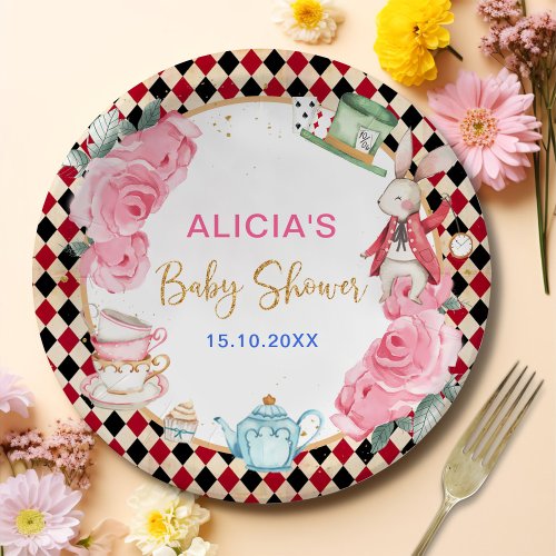 Magical Alice in Wonderland Baby Shower Tea Party Paper Plates