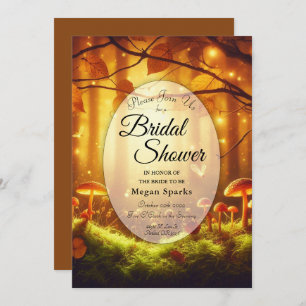 Magical Amber Forest Fairytale Bridal Shower Invitation