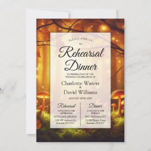 Magical Amber Forest Fairytale Rehearsal Dinner Invitation