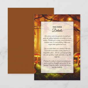 Magical Amber Forest Fairytale Wedding  Enclosure Card