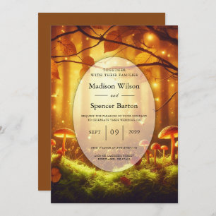 Magical Amber Forest Fairytale Wedding Invitation