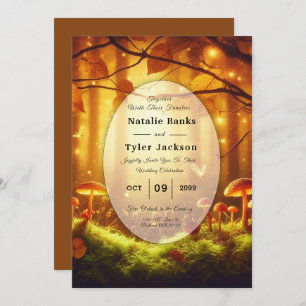 Magical Amber Forest Fairytale Wedding Invitation