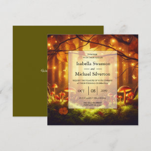 Magical Amber Forest Fairytale Wedding Invitation