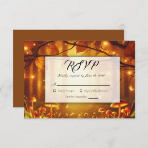 Magical Amber Forest Fairytale Wedding RSVP Card