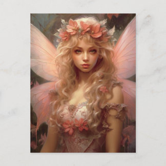 Magical And Pink Fairy Fantasy Art Postcard