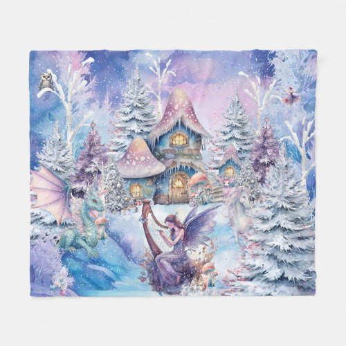 Magical and Whimsical Christmas Fairy Fleece Blanket