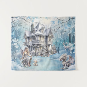 Magical and Whimsical Christmas Fairy Tapestry