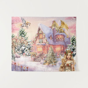 Magical and Whimsical Christmas Fairy Tapestry