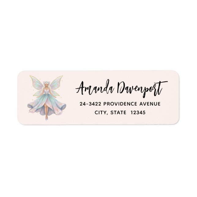 Magical Angel Fairy Pastel Colors Address Label (Front)