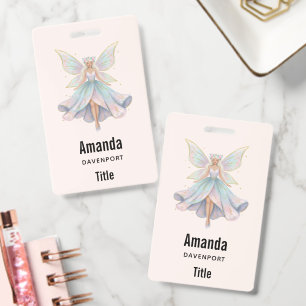 Magical Angel Fairy Pastel Colors Business Badge