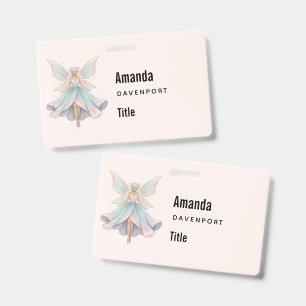 Magical Angel Fairy Pastel Colors Business Badge