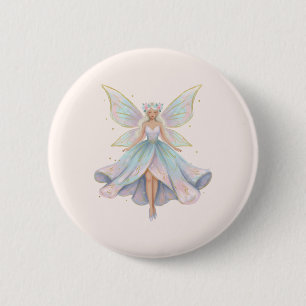 Magical Angel Fairy Pastel Colors Button
