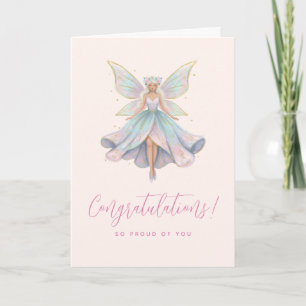 Magical Angel Fairy Pastel Colors Graduation Card