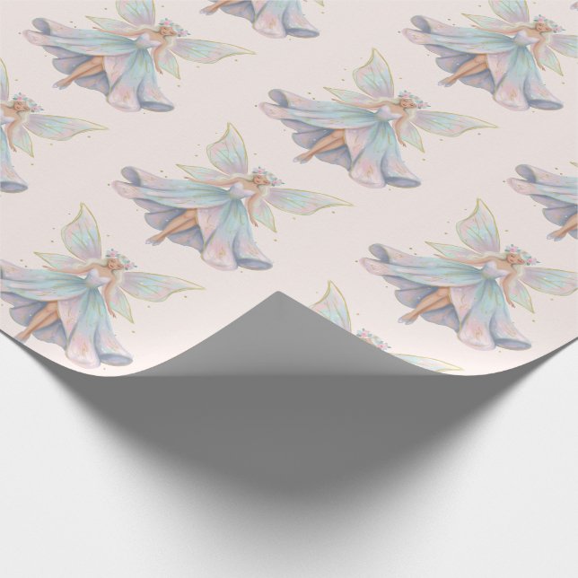 Magical Angel Fairy Pastel Colors Pattern Wrapping Paper (Corner)