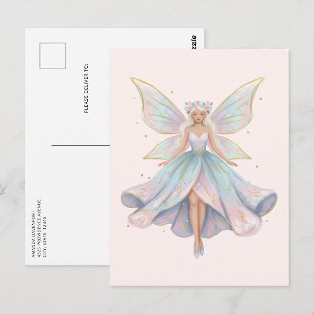 Magical Angel Fairy Pastel Colors Postcard (Front/Back)
