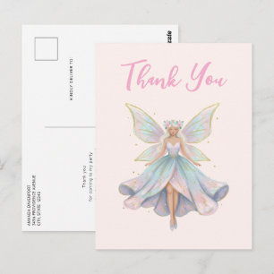 Magical Angel Fairy Pastel Colors Thank You Postcard