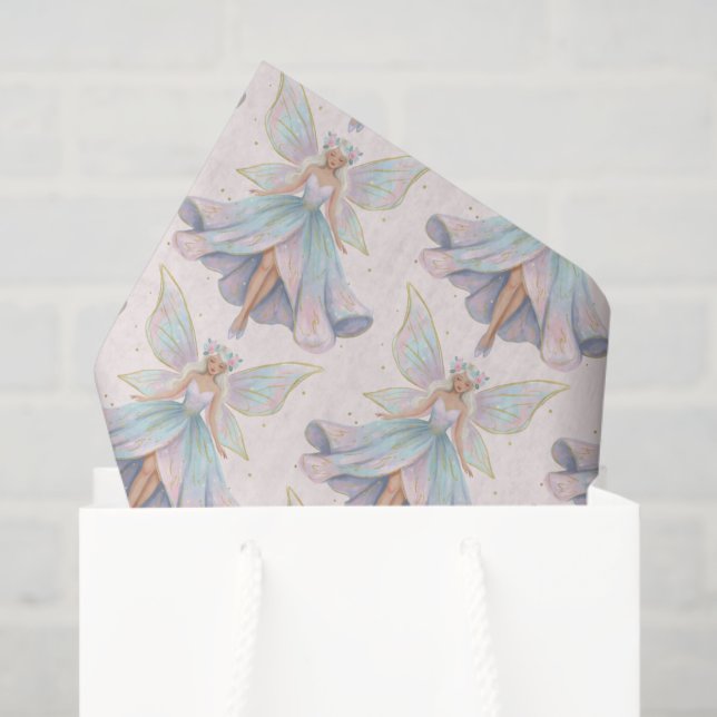Magical Angel Fairy Pattern in Pastel Colors  Tissue Paper (Gift Bag)