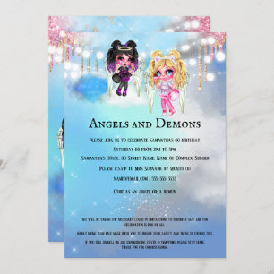 Magical angels demons mythical theme party invitation