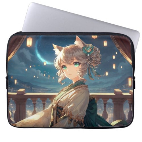 Magical Anime Catgirl Royalty Laptop Sleeve
