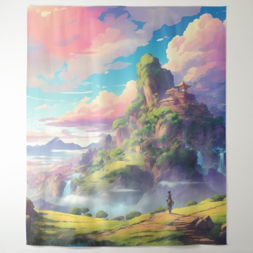 Magical Anime Landscape tapestry