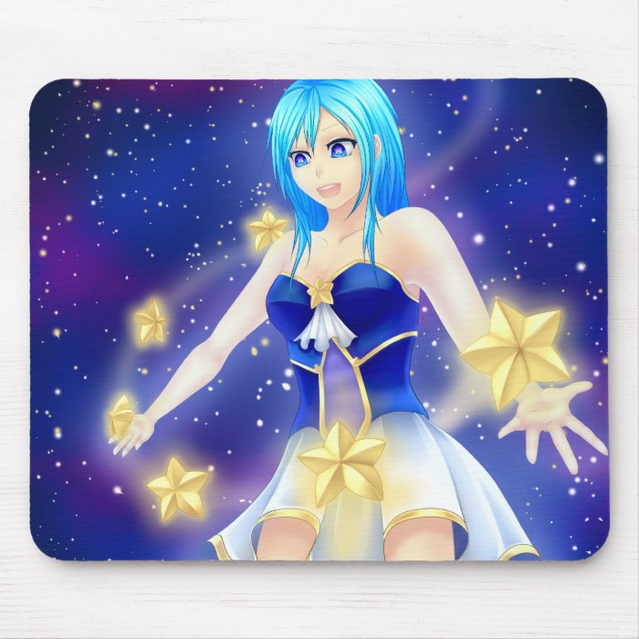 Magical anime star girl mousepad