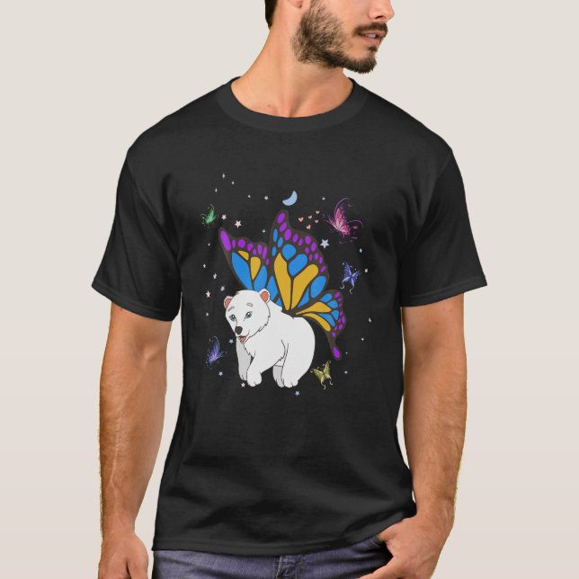 Magical Arctic Zoo Animal Lover Cute Butterfly Pol T-Shirt (Front)