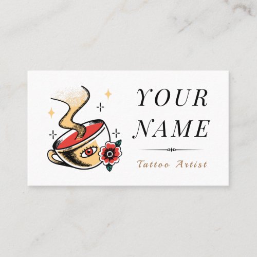 Magical Artistic Coffee Mug Tattoo Artist Creative Business Card