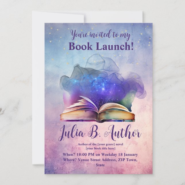 Magical Author Book Launch Invitation (Front)